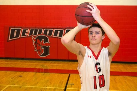 Man playing basketball