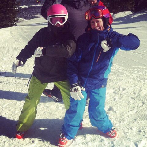2 kids in the snow