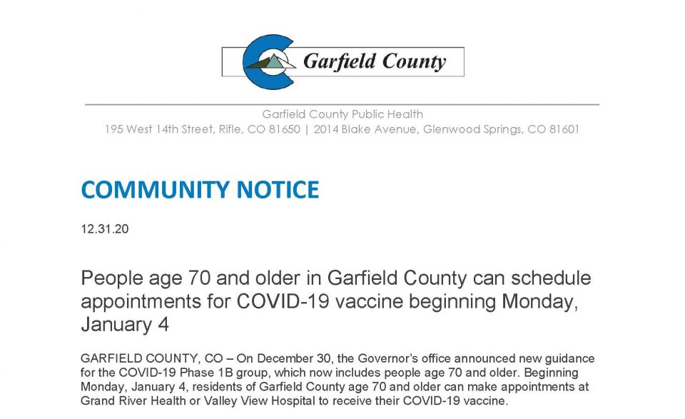 Garfield county community notice